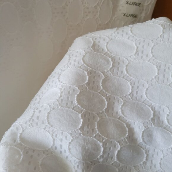 NEW Isaac Mizrahi QVC Dress XL White eyelet lace lined short sleeves SUMMER NWT - Picture 5 of 14